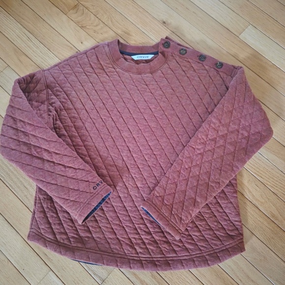 Womens Orvis NWOT Rust Color Quilted Sweatshirt in Size XS - Picture 4 of 4